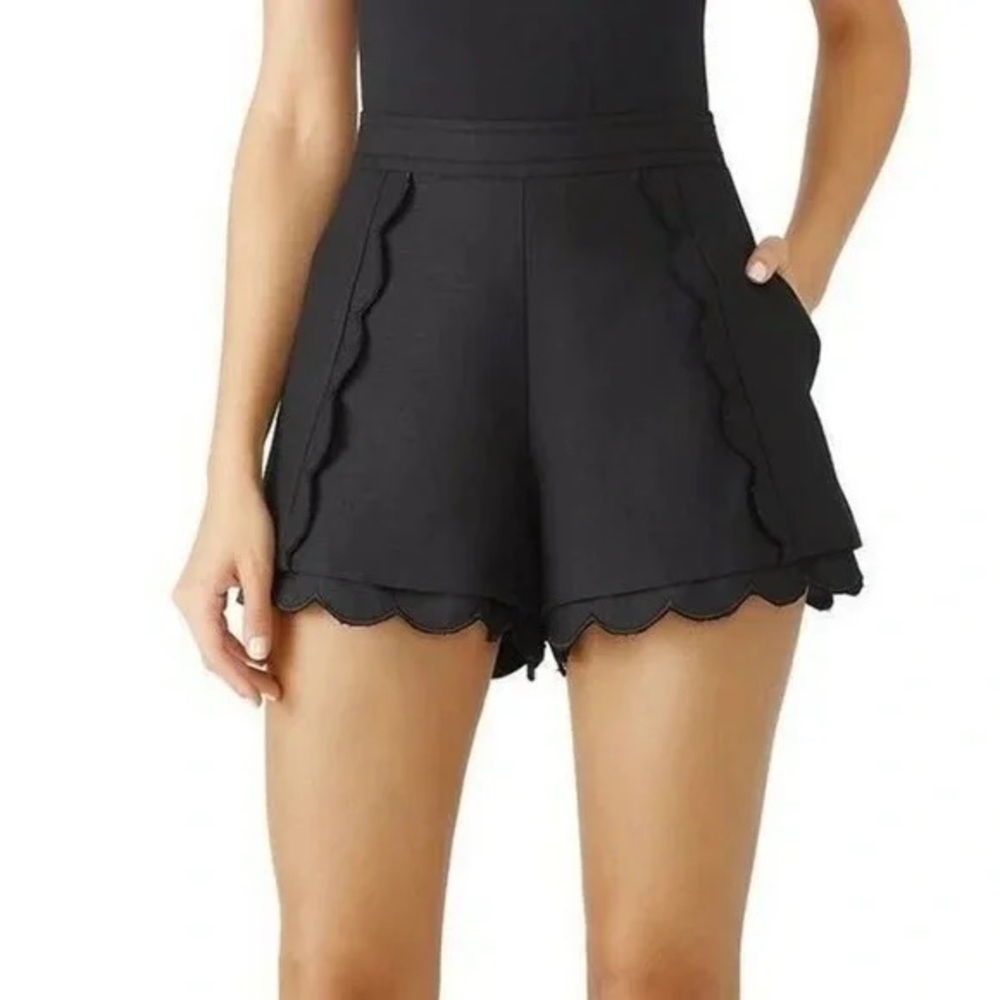 C/MEO Collective Duplicate Shorts size L Scalloped Pockets High Rise Back Zip